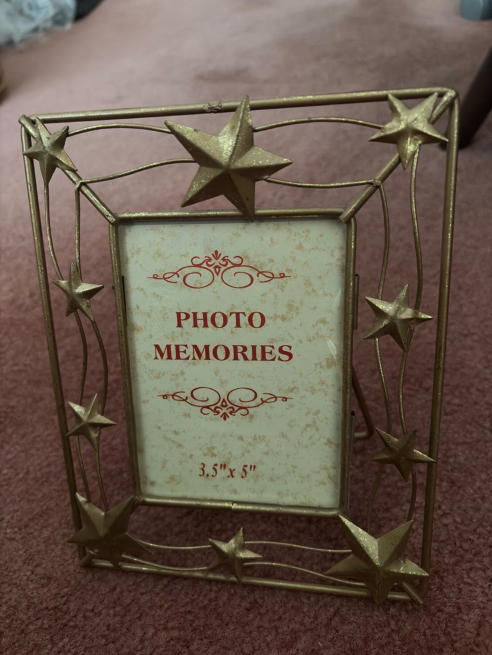 Never Use Metal Picture Frame-Gold Star